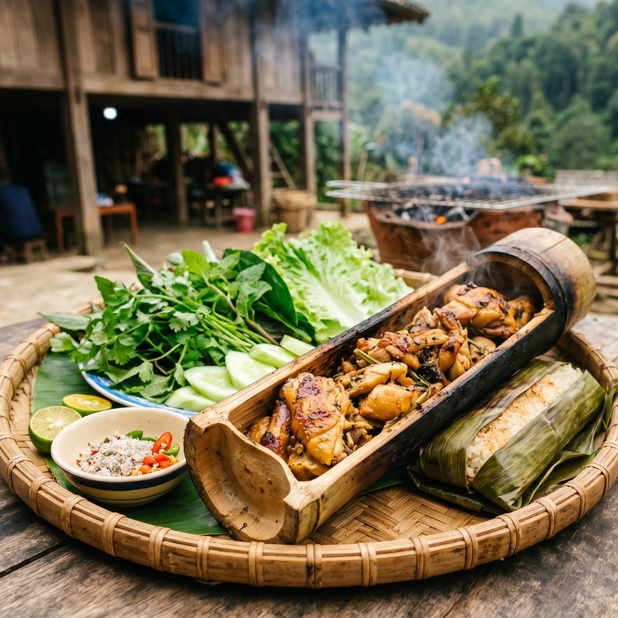 Gà bản nướng ống tre thơm ngon bổ dưỡng an toàn sức khỏe