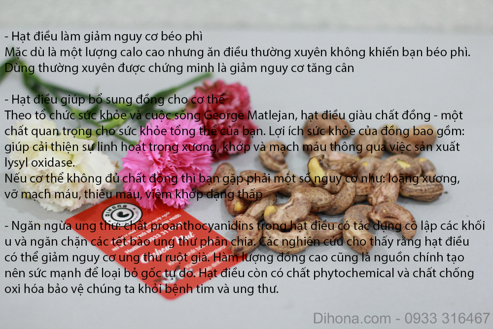 hạt điều có tác dụng gì