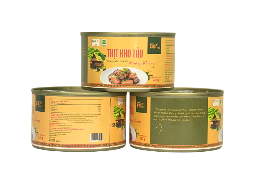 Combo 3 hộp kho tàu nguyên bản địa thịt heo đen Mường Khương tự nhiên không chất tăng trọng gừng tiêu càng cua nấm thơm ngon đậm đà